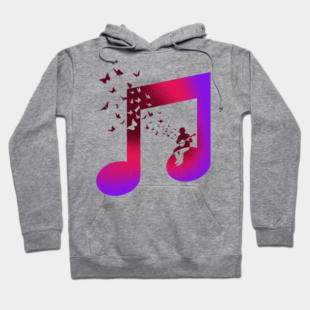 Music Banjo Butterfly Hoodie by barmalisiRTB